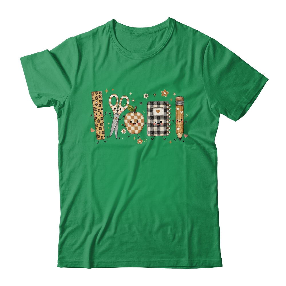 Back To School Cute Teacher Leopard Pencil Checkered Women Shirt & Hoodie | teecentury