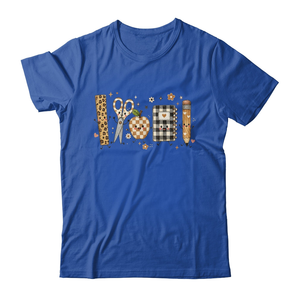 Back To School Cute Teacher Leopard Pencil Checkered Women Shirt & Hoodie | teecentury