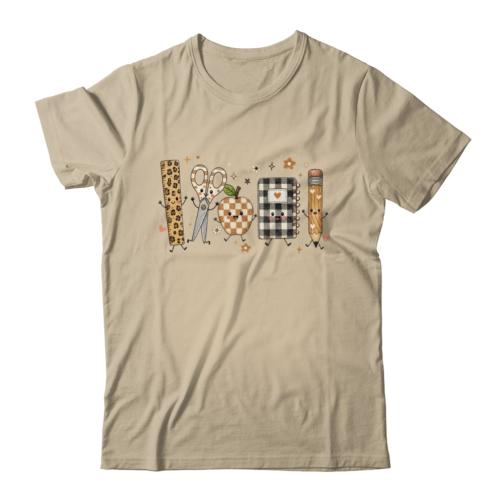 Back To School Cute Teacher Leopard Pencil Checkered Women Shirt & Hoodie | teecentury