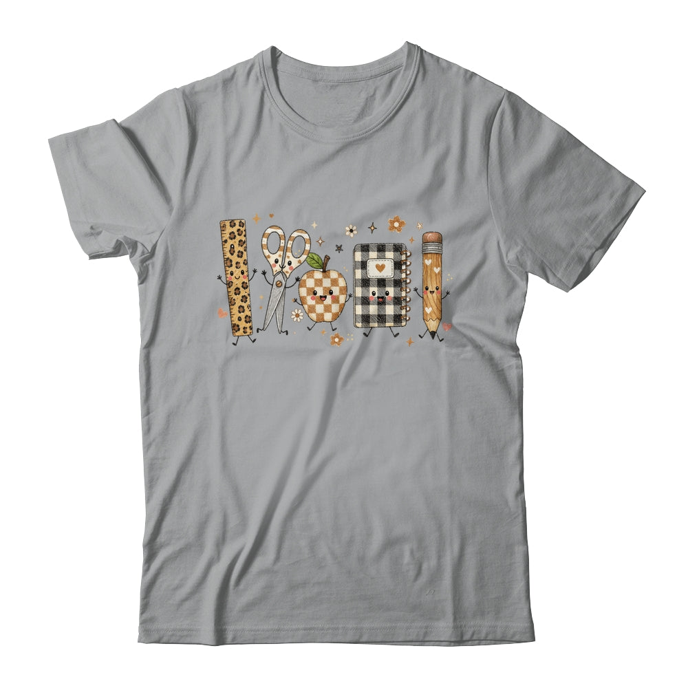 Back To School Cute Teacher Leopard Pencil Checkered Women Shirt & Hoodie | teecentury