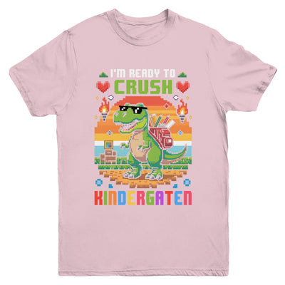 Back To School Kindergarten Boys I'm Ready To Crush Dinosaur Youth Shirt | teecentury