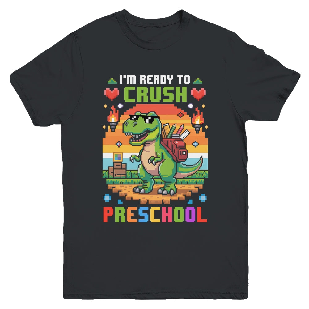 Back To School Preschool Boys I'm Ready To Crush Dinosaur Youth Shirt | teecentury