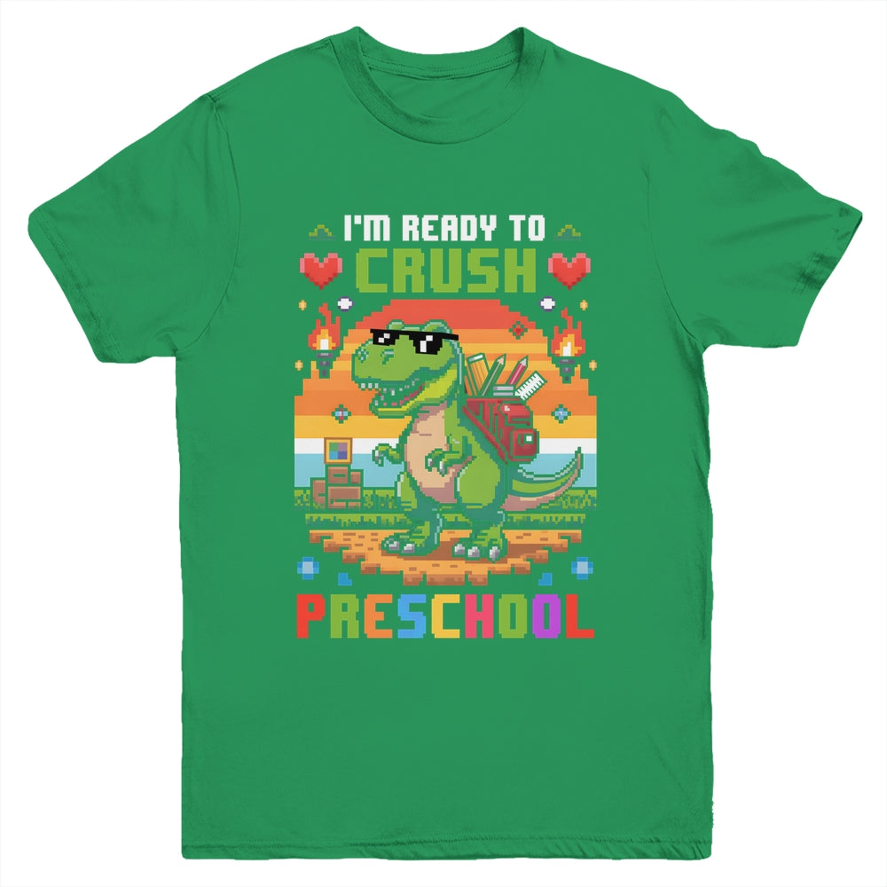 Back To School Preschool Boys I'm Ready To Crush Dinosaur Youth Shirt | teecentury