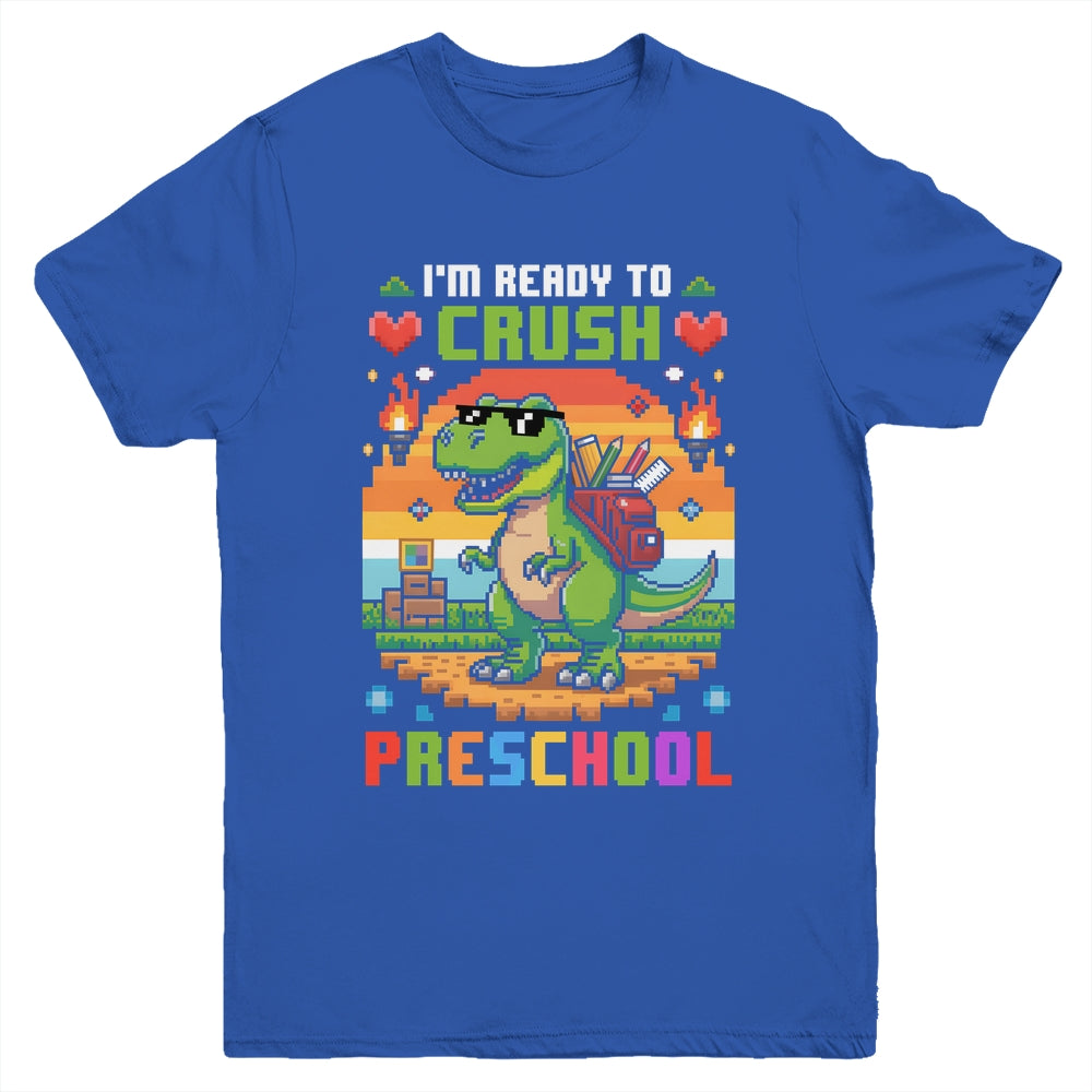 Back To School Preschool Boys I'm Ready To Crush Dinosaur Youth Shirt | teecentury