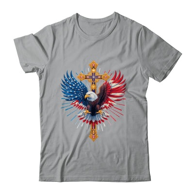 Bald Eagle Christian Faith Ctoss USA Flag Patriotic American Shirt & Hoodie | teecentury