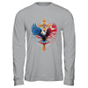 Bald Eagle Christian Faith Ctoss USA Flag Patriotic American Shirt & Hoodie | teecentury