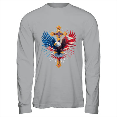 Bald Eagle Christian Faith Ctoss USA Flag Patriotic American Shirt & Hoodie | teecentury