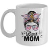 Band Mom Marching Band Design Messy Bun Hair Woman Mug | teecentury