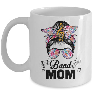 Band Mom Marching Band Design Messy Bun Hair Woman Mug | teecentury