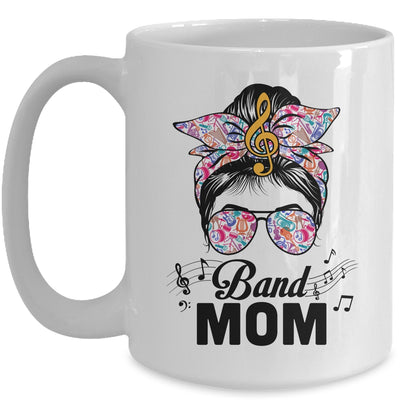 Band Mom Marching Band Design Messy Bun Hair Woman Mug | teecentury