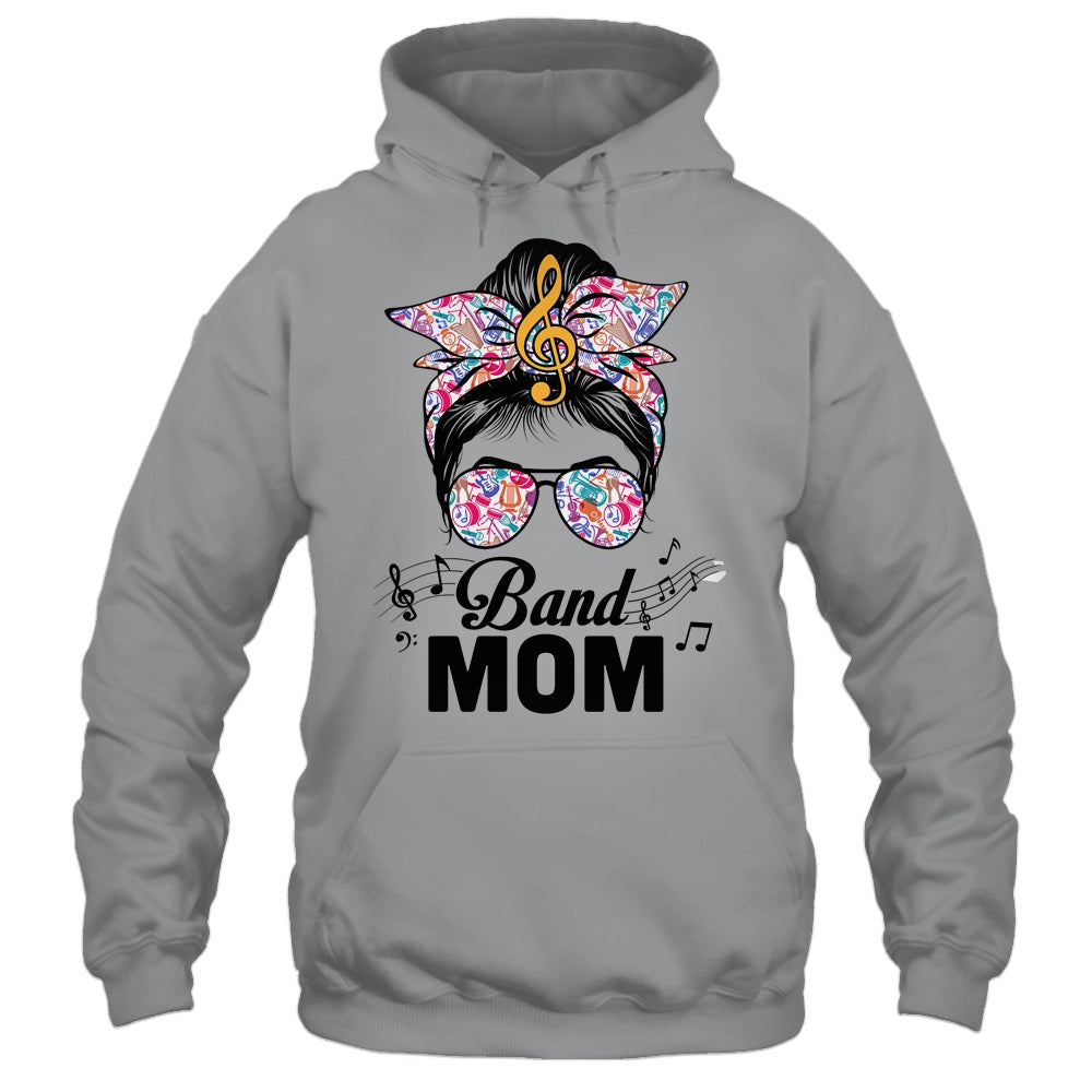 Band Mom Marching Band Design Messy Bun Hair Woman Shirt & Tank Top | teecentury