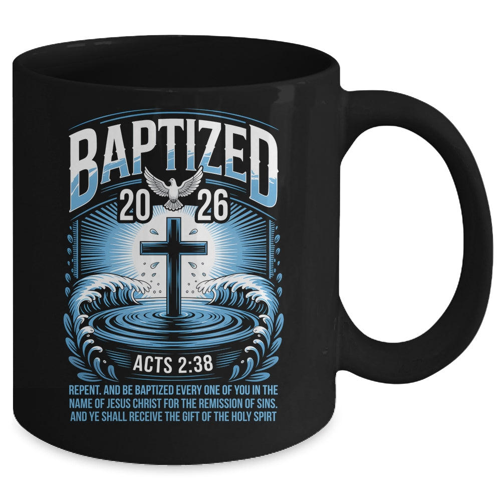 Baptized In 2026 Catholic Bible Verse For Christian Baptism Mug | teecentury