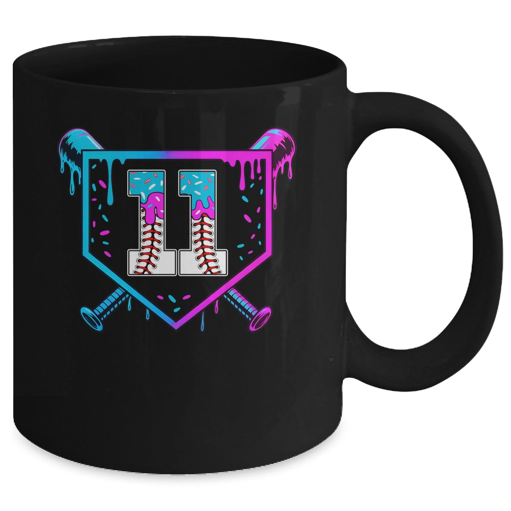 Baseball 11th Birthday Ice Cream Drip 11 Year Old Birthday Boy Mug | teecentury