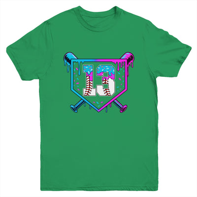 Baseball 13th Birthday Ice Cream Drip 13 Year Old Birthday Boy Youth Shirt | teecentury