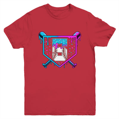 Baseball 5th Birthday Ice Cream Drip 5 Year Old Birthday Boy Youth Shirt | teecentury