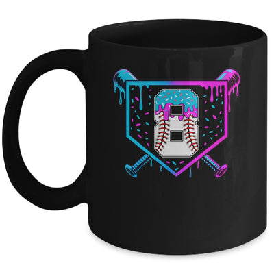 Baseball 8th Birthday Ice Cream Drip 8 Year Old Birthday Boy Mug | teecentury
