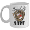 Baseball Aunt Leopard Game Day Women Lover Mothers Day Mug | teecentury