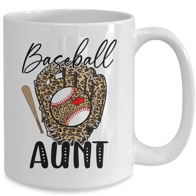 Baseball Aunt Leopard Game Day Women Lover Mothers Day Mug | teecentury
