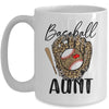 Baseball Aunt Leopard Game Day Women Lover Mothers Day Mug | teecentury