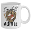 Baseball Auntie Leopard Game Day Women Lover Mothers Day Mug | teecentury