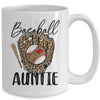 Baseball Auntie Leopard Game Day Women Lover Mothers Day Mug | teecentury