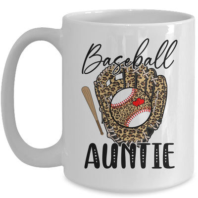 Baseball Auntie Leopard Game Day Women Lover Mothers Day Mug | teecentury