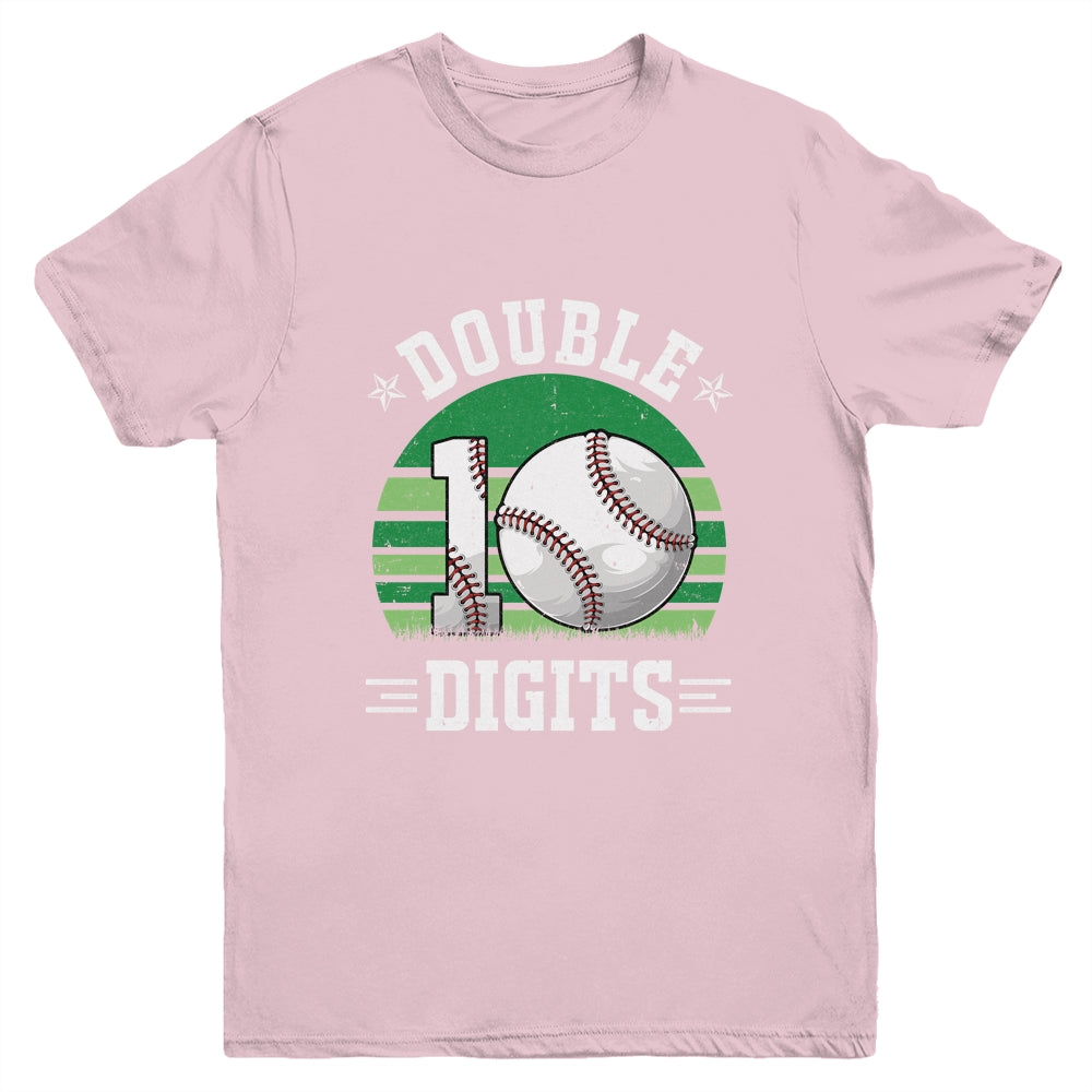 Baseball Birthday 10 Year Old Double Digits 10th Birthday Youth Shirt | teecentury