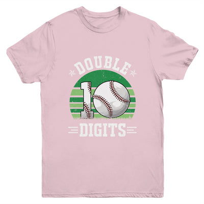 Baseball Birthday 10 Year Old Double Digits 10th Birthday Youth Shirt | teecentury
