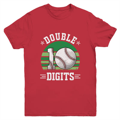 Baseball Birthday 10 Year Old Double Digits 10th Birthday Youth Shirt | teecentury