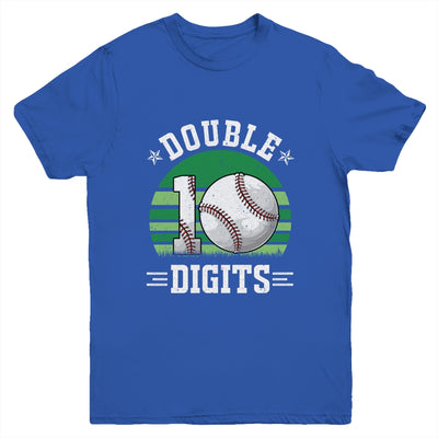 Baseball Birthday 10 Year Old Double Digits 10th Birthday Youth Shirt | teecentury