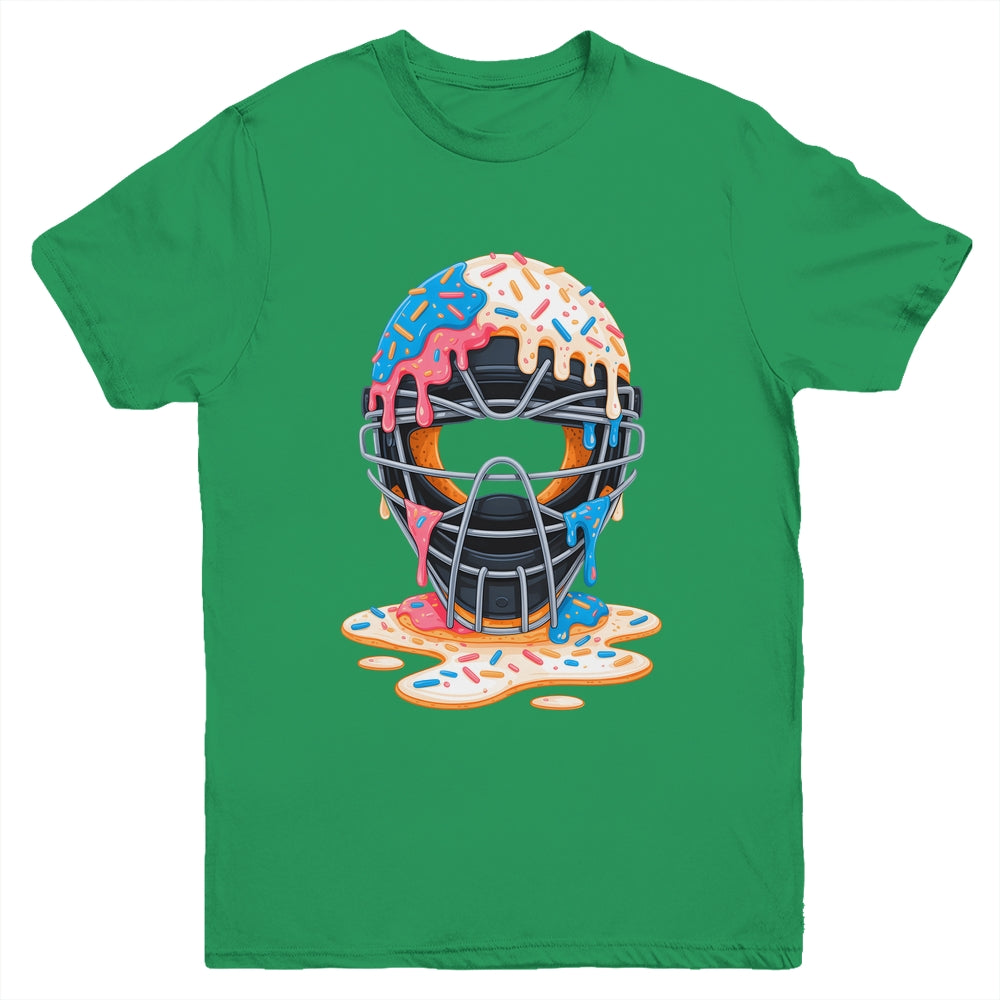 Baseball Catcher Mask Ice Cream Dripping Baseball Fan Boys Youth Shirt | teecentury