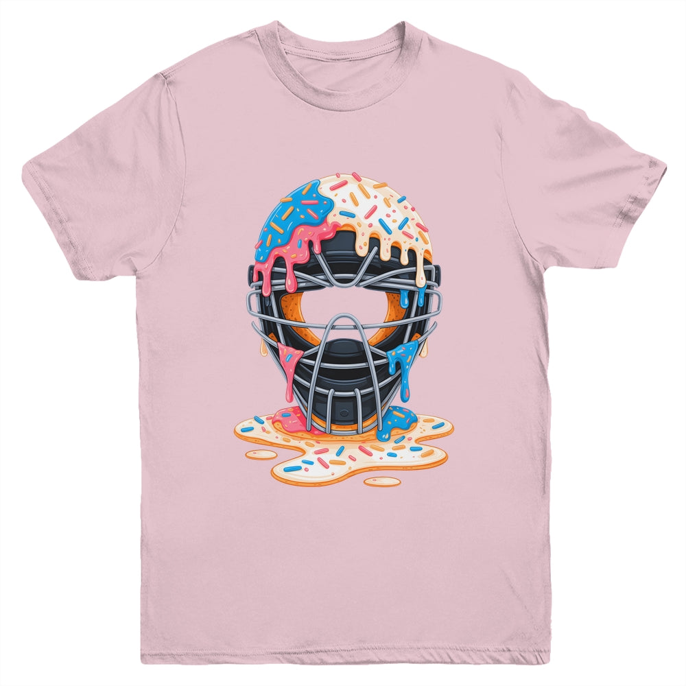 Baseball Catcher Mask Ice Cream Dripping Baseball Fan Boys Youth Shirt | teecentury