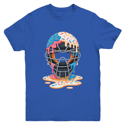 Baseball Catcher Mask Ice Cream Dripping Baseball Fan Boys Youth Shirt | teecentury