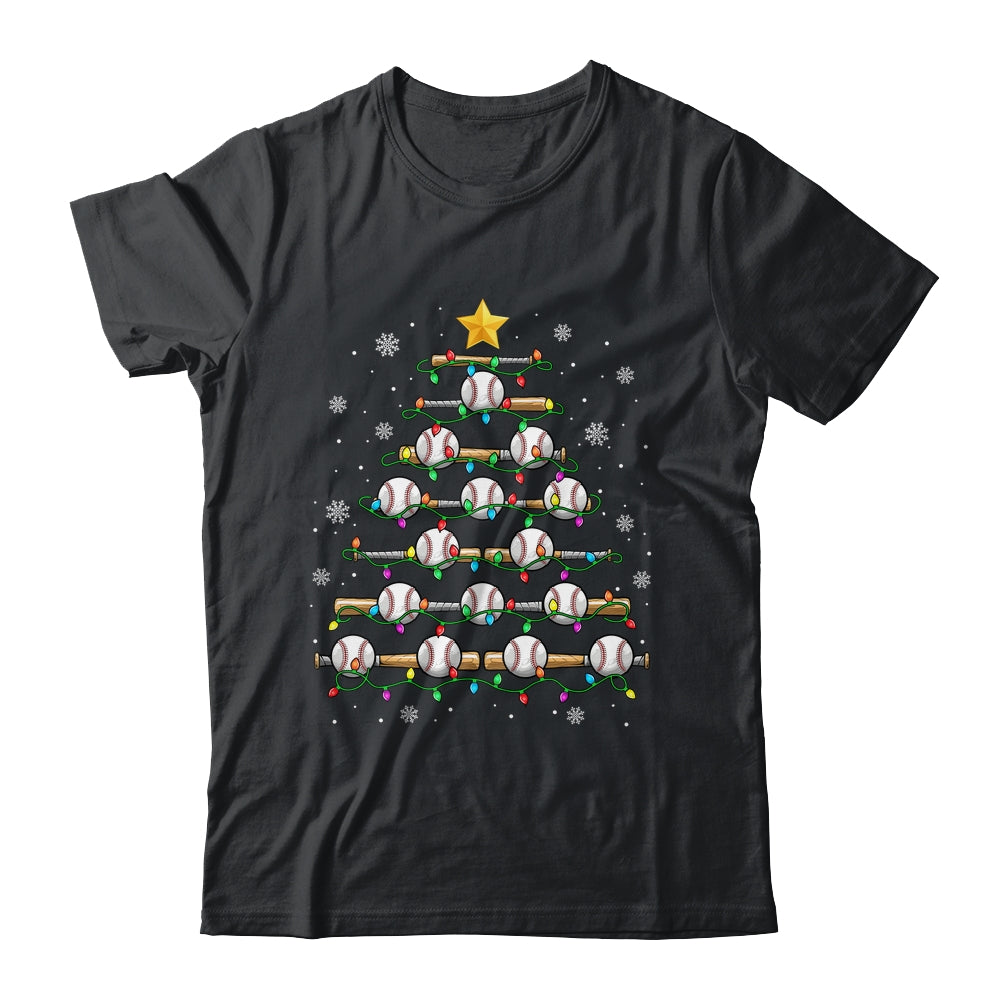 Baseball Christmas Tree Light Xmas Baseball Men Boys Kids Shirt & Sweatshirt | teecentury