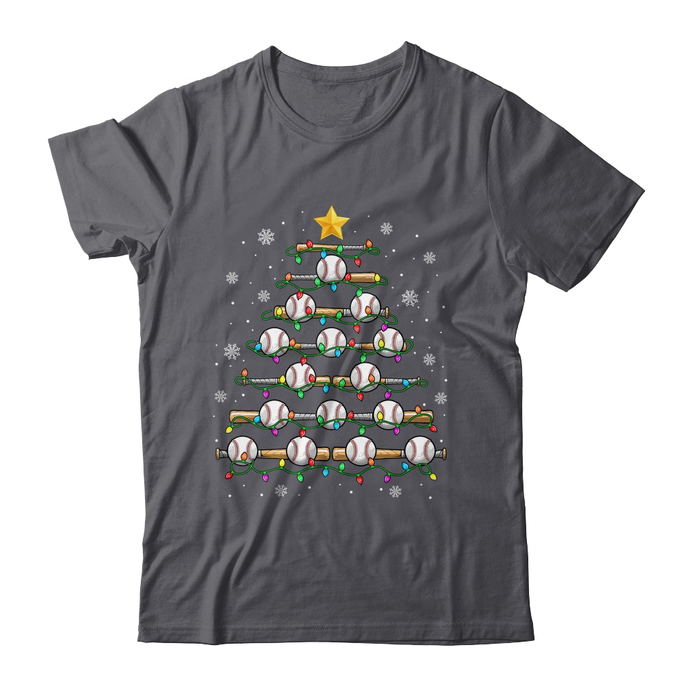 Baseball Christmas Tree Light Xmas Baseball Men Boys Kids Shirt & Sweatshirt | teecentury