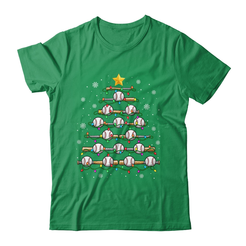 Baseball Christmas Tree Light Xmas Baseball Men Boys Kids Shirt & Sweatshirt | teecentury