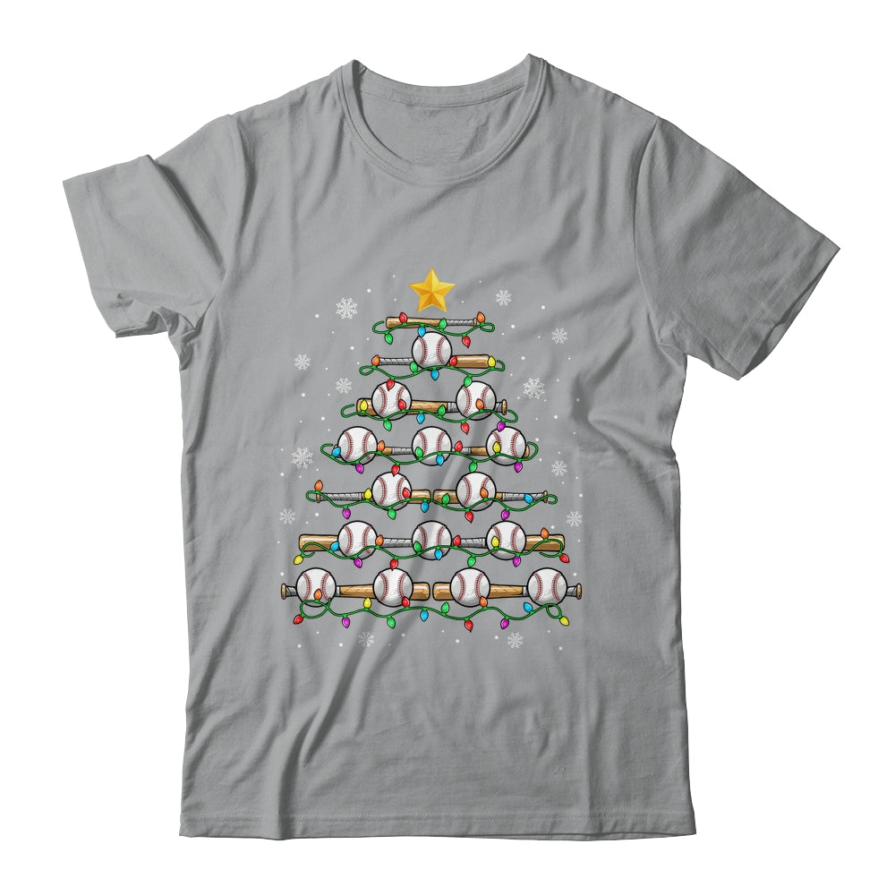 Baseball Christmas Tree Light Xmas Baseball Men Boys Kids Shirt & Sweatshirt | teecentury