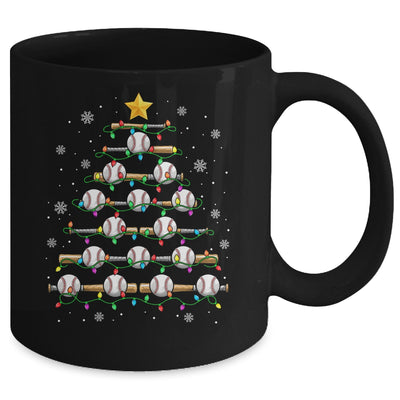 Baseball Christmas Tree Light Xmas Baseball Men Boys Kids Mug | teecentury