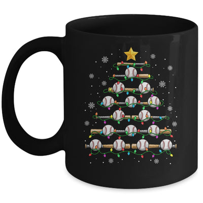 Baseball Christmas Tree Light Xmas Baseball Men Boys Kids Mug | teecentury