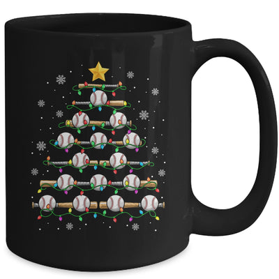 Baseball Christmas Tree Light Xmas Baseball Men Boys Kids Mug | teecentury