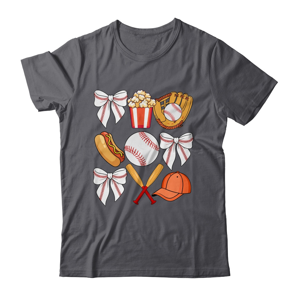 Baseball Coquette Bow Women Girls Baseball Cheer Mom Mama Shirt & Tank Top | teecentury
