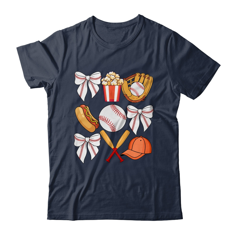 Baseball Coquette Bow Women Girls Baseball Cheer Mom Mama Shirt & Tank Top | teecentury