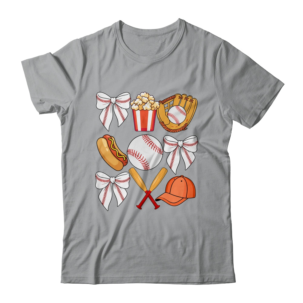 Baseball Coquette Bow Women Girls Baseball Cheer Mom Mama Shirt & Tank Top | teecentury