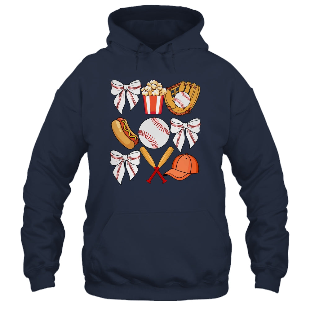 Baseball Coquette Bow Women Girls Baseball Cheer Mom Mama Shirt & Tank Top | teecentury