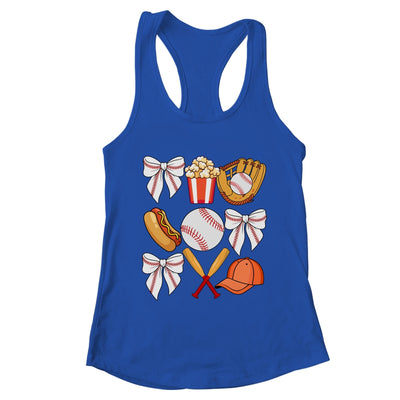 Baseball Coquette Bow Women Girls Baseball Cheer Mom Mama Shirt & Tank Top | teecentury
