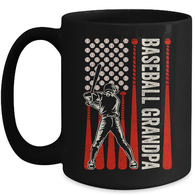 Baseball Design For Men Grandpa Flag Baseball Fathers Day Mug | teecentury