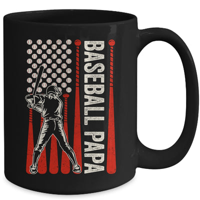 Baseball Design For Men Papa Flag Baseball Fathers Day Mug | teecentury