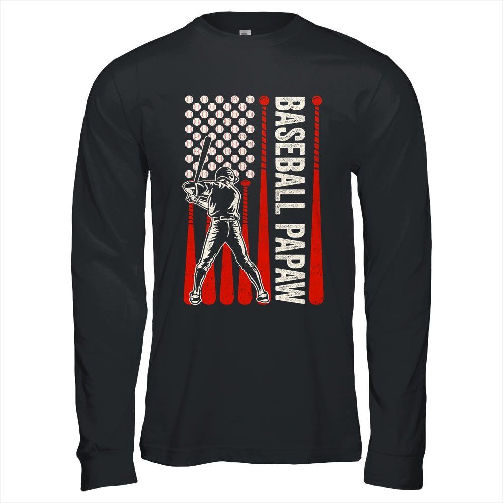 Baseball Design For Men Papaw Flag Baseball Fathers Day Shirt & Hoodie | teecentury