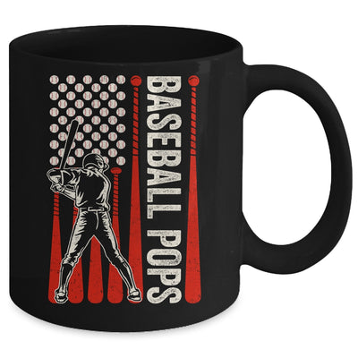 Baseball Design For Men Pops Flag Baseball Fathers Day Mug | teecentury