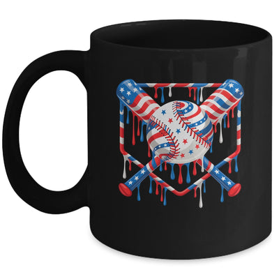 Baseball Drip American Flag Boys Girl Kids 4th Of July Mug | teecentury